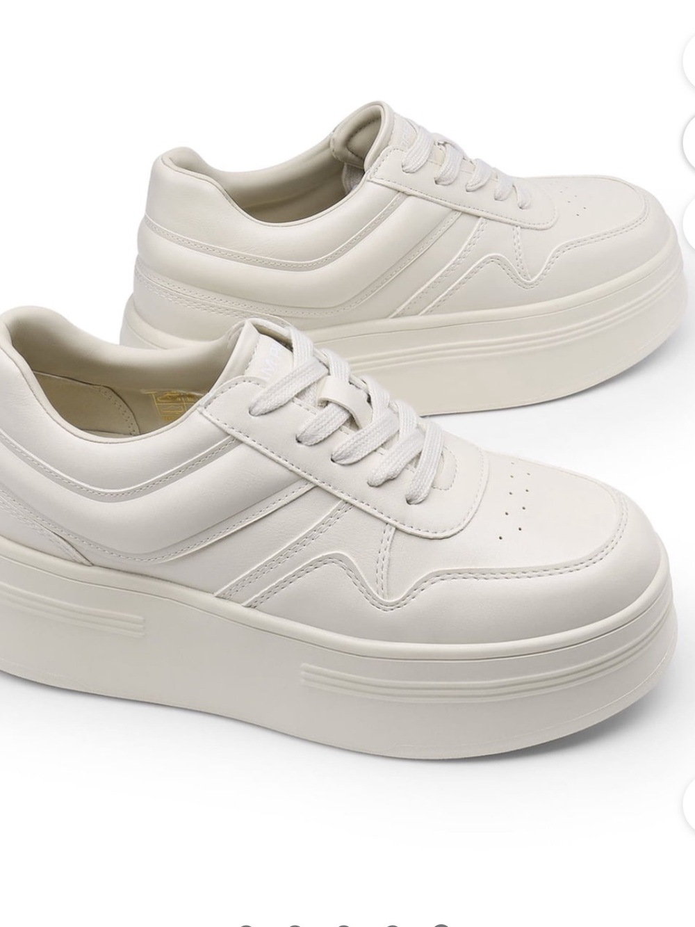 Women’s Platform Lace-Up Sneakers in Cream